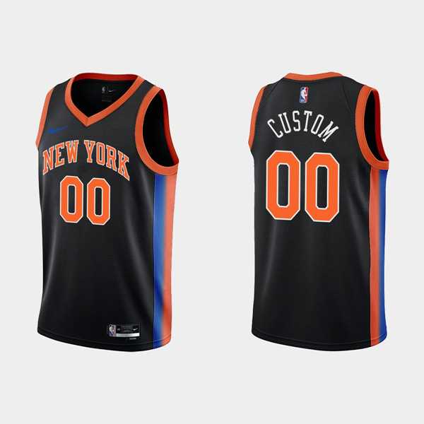 Mens New York Knicks Active Custom 2022-23 Black City Edition Stitched Basketball Jersey->customized nba jersey->Custom Jersey